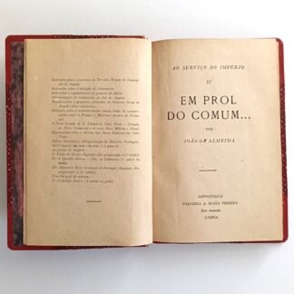 AO SERVIÇO DO IMPÉRIO IV:  EM PROL DO COMUM… - João de Almeida